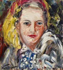 Portrait of wife (Helen McDonald) by Danila Vassilieff, c.1942, oil on board, sold Sep 2025