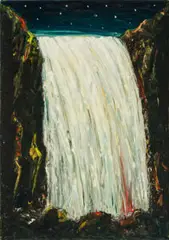 Waterfall by Peter Booth, 1992, oil on canvas, sold Dec 2025