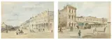 Malop Street, Geelong and The Provident Institute, Melbourne by Alexander Webb, c.1860, watercolour on paper, offered Dec 2025