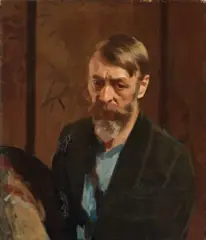 Self-portrait by Max Meldrum, 1932, oil on canvas on board, sold Dec 2025
