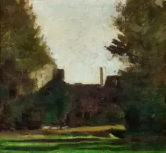 Pont Rean by Max Meldrum, 1926, oil on canvas on board, sold Dec 2025