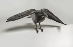 Decoy #2 by Michael Needham, 2020, bronze, glass and taxidermy eyes, sold Dec 2025