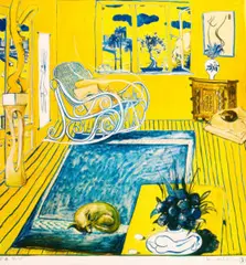 The cat by Brett Whiteley, 1980, offset lithograph, sold May 2026