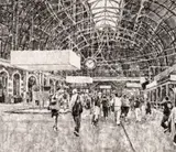 Commuters at Central by Nicholas Harding, 2005, ink on paper, sold May 2026