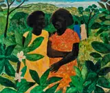 Islander women with Frangipani Tree by Ray Crooke, c.1970s, oil on composition board, offered May 2026