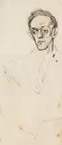 Study for portrait of Joshua Smith by William Dobell, 1943, ink on paper, sold May 2026