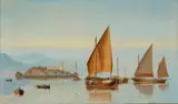 Mooring off Patras, Gulf of Patrai, Adriatic (Greece) by Haughton Forrest, c.1900, oil on canvas, sold May 2026