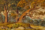 Native bush landscape by Alfred Sharpe, 1904, watercolour on paper, sold May 2026