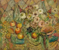 Domestic scene by Kate O’Connor, 1947, oil on canvas on composition board, sold Apr 2026