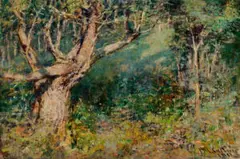 The Blackwood tree by Frederick McCubbin, 1911, oil on canvas on composition board, sold Apr 2026