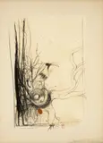 (Study for a bird’s nest) by Brett Whiteley, 1973, ink, pencil and a leaf on ruled paper on card, offered Apr 2026
