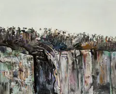 Goomoolahra Falls, Queensland by Fred Williams, 1971, synthetic polymer paint on composition board, offered Apr 2026
