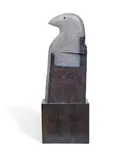 Bird by Bruce Armstrong, 2021, painted bronze with stained plywood base, sold Apr 2026