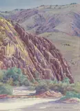 Quaraitnama, MacDonnell Range by Albert Namatjira, c.1945, watercolour on paper on card, sold Apr 2026