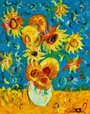 Sunflowers by John Perceval, 2000, oil on canvas, sold Apr 2026