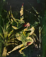 Leda and the swan by Sidney Nolan, 1960, polyvinyl acetate on composition board, sold Apr 2026