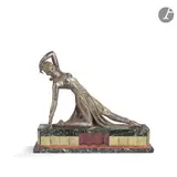 Danseuse hindoue, le modèle créé vers [1928] by Demeter H. Chipăruş, Épreuve en bronze initialement argentée, sold Oct 2025