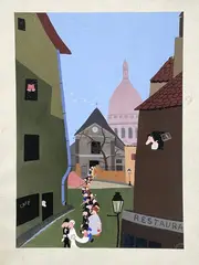 Le mariage de Saint-Pierre de Montmartre by Robert Gring, Gouache, sold Jun 2024