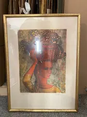 Portrait de femme à la corbeille by Pierre-Henry, 1966, Lithographie, épreuve d'artiste, sold Jun 2024