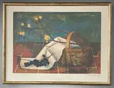 Nature morte à la corbeille by Pierre-Henry, Lithographie, épreuve d'artiste, sold Jun 2024