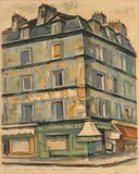 Rue parisienne by Takanori Oguiss, 1970, Lithographie en couleurs, sold Jun 2023