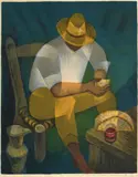 Le repas du paysan by Louis Toffoli, Lithographie en couleur, sold Jun 2023