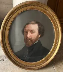Portrait d'un homme en buste by Léon Riesener, 1851, Pastel, sold Mar 2025