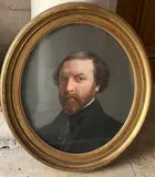 Portrait d'un homme en buste by Léon Riesener, 1851, Pastel, sold Mar 2025