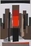 Sans titre, circa 1980 by Bernard Mandeville, Collage de papiers et toiles colorés sur papier, sold Jun 2025