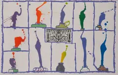Ink by Pierre Alechinsky, 1989, Lithographie en couleurs, sold Jun 2025