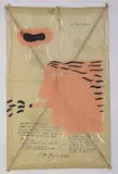 Cerf-volant by Alekos Fassianos, Encre et collage de papiers roses découpés et collés sur un support de papier cristal supp, sold Jun 2025