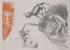 La source by Gérard Garouste, Lithographie en deux couleurs, sold Jun 2025