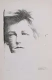 Rimbaud by Ernest Pignon-Ernest, Lithographie en noir, sold Jun 2025