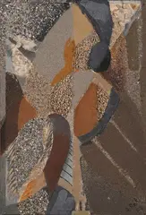 Sans titre by Alfréd Réth, 1962, Technique mixte, huile, encre collage de sable, de terre et de petits cailloux sur papier,, sold Jun 2025