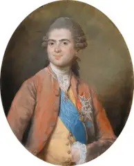 Portrait du Comte de Provence (1755-1795), en 1776 by Élisabeth Louise Vigée Le Brun, Pastel sur papier marouflé sur toile, forme ovale, sold Jun 2025