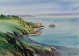 La pointe de Ploua, Côtes d'Armor by Franck Sordot, 2013, Aquarelle, sold Apr 2024