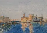 Port de Marseille by Émile Appay, Aquarelle, sold Apr 2024
