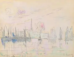 Port-Louis by Paul Signac, 1931, Aquarelle sur traits de crayon, sold Apr 2024
