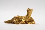 Chat couché by Henri Alby, Épreuve en bronze doré, sold Feb 2025
