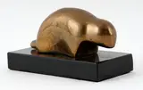 Sans titre - Loutre by Leo Schimanszky, Bronze à patine dorée sur base en marbre, sold Feb 2025
