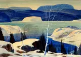 Sans titre - Fleuve et montagnes en hiver by Graham Noble Norwell, Aquarelle, sold Feb 2025