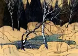Sans titre - Bouleau en hiver by Graham Noble Norwell, Aquarelle, sold Feb 2025