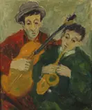 Les musiciens by Nathan Gutman, Toile, sold Nov 2024