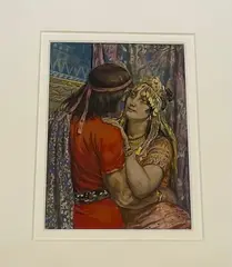 Les Amants by Georges Rochegrosse, Aquarelle gouachée, sold Nov 2024