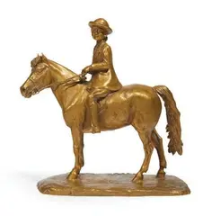 L'enfant cavalier by Auguste Vimar, Bronze à patine dorée, sold Dec 2019