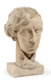 Buste de Karel van de Woestyne by Jozef Cantré, Plâtre patiné, sold Dec 2019