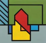 Composition by Guy Vandenbranden, 1998, Gouache sur papier, sold Dec 2019