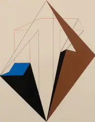 Composition by Guy Vandenbranden, 1968, Gouache sur papier, sold Dec 2019