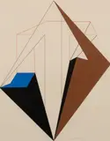 Composition by Guy Vandenbranden, 1968, Gouache sur papier, sold Dec 2019