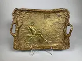 Plateau à la baigneuse by Alexandre Vibert, Epreuve en bronze à patine brun clair nuancé, fonte d'édition ancienne de JOLLET et Cie, sold Oct 2020